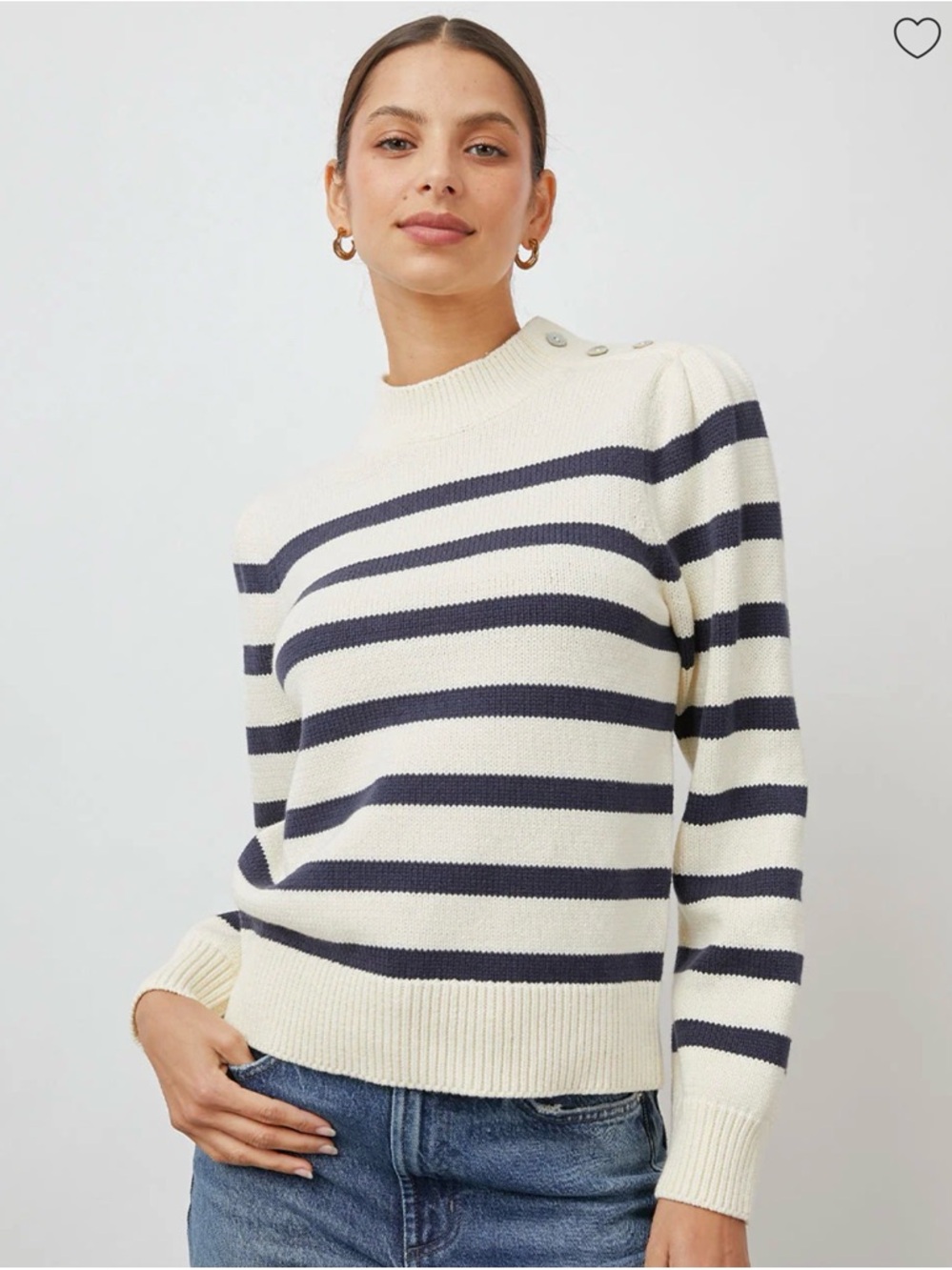 Rails Allie Sweater, Ivory and Blue, Size XL
